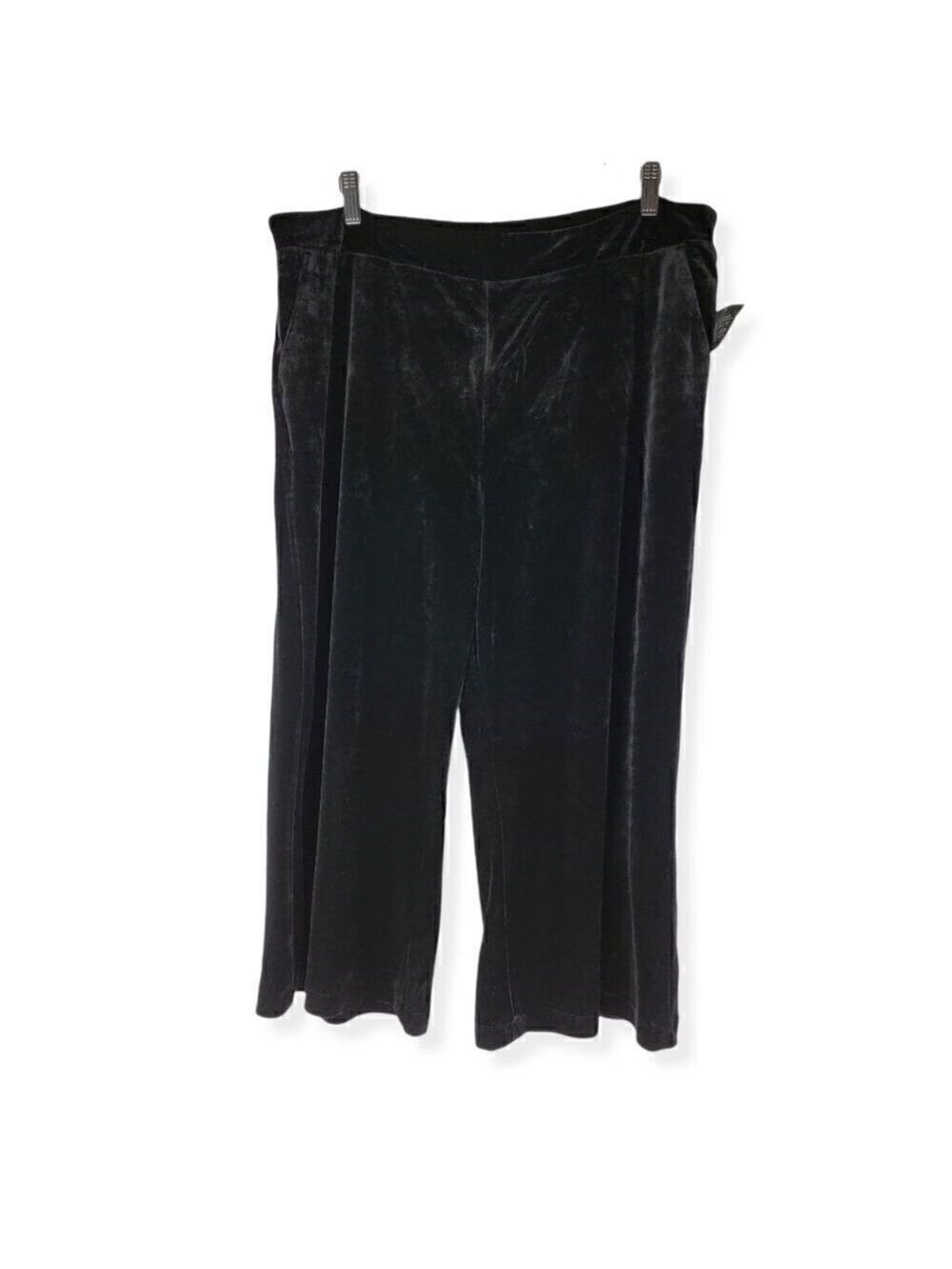 Simply Styled Black Velvet cropped pull-up pants XL